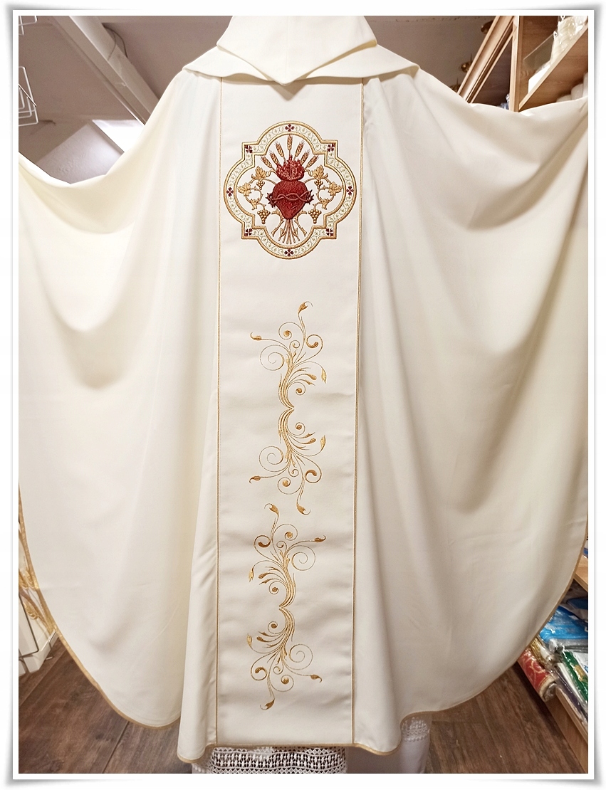 Ornat Gotycki Liturgiczny ecru KOR/203/05 Rozmiar uniwersalny
