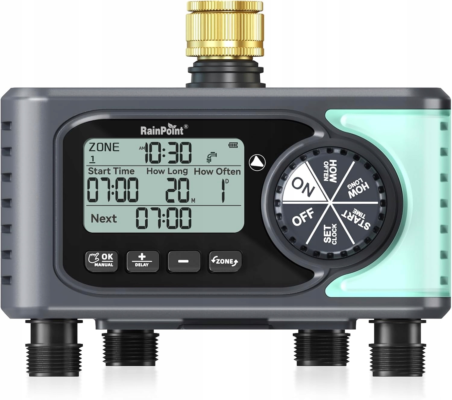 Počítač Na Zavlažovanie Vodný Časovač Rainpoint 4 Zóny Vodotesný 4V1