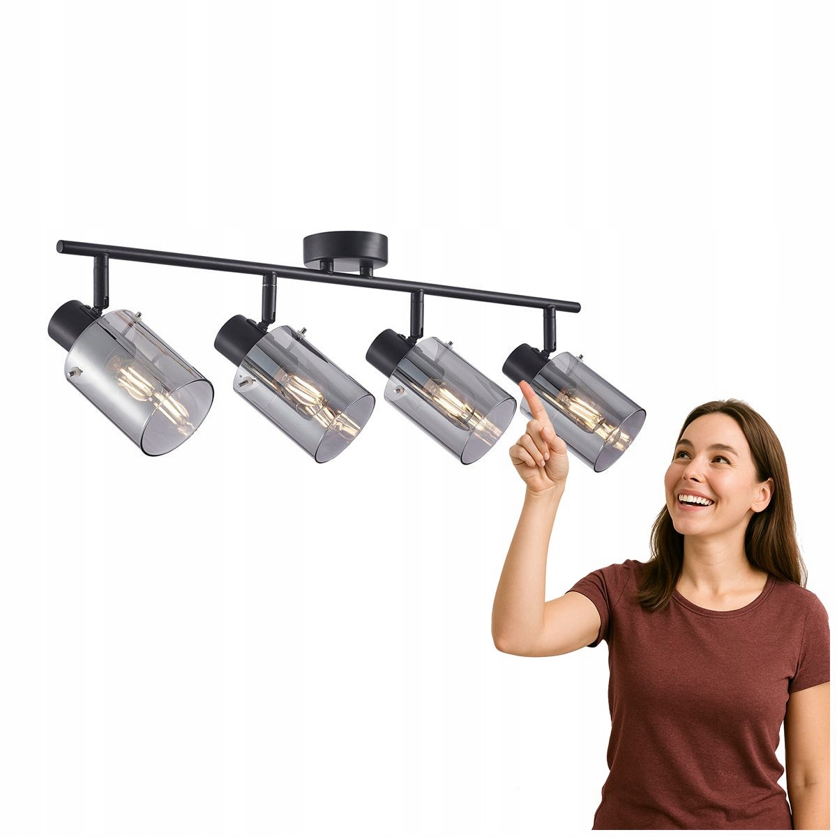 Reflektorová lampa Sardo čierna do obývačky a spálne Italux