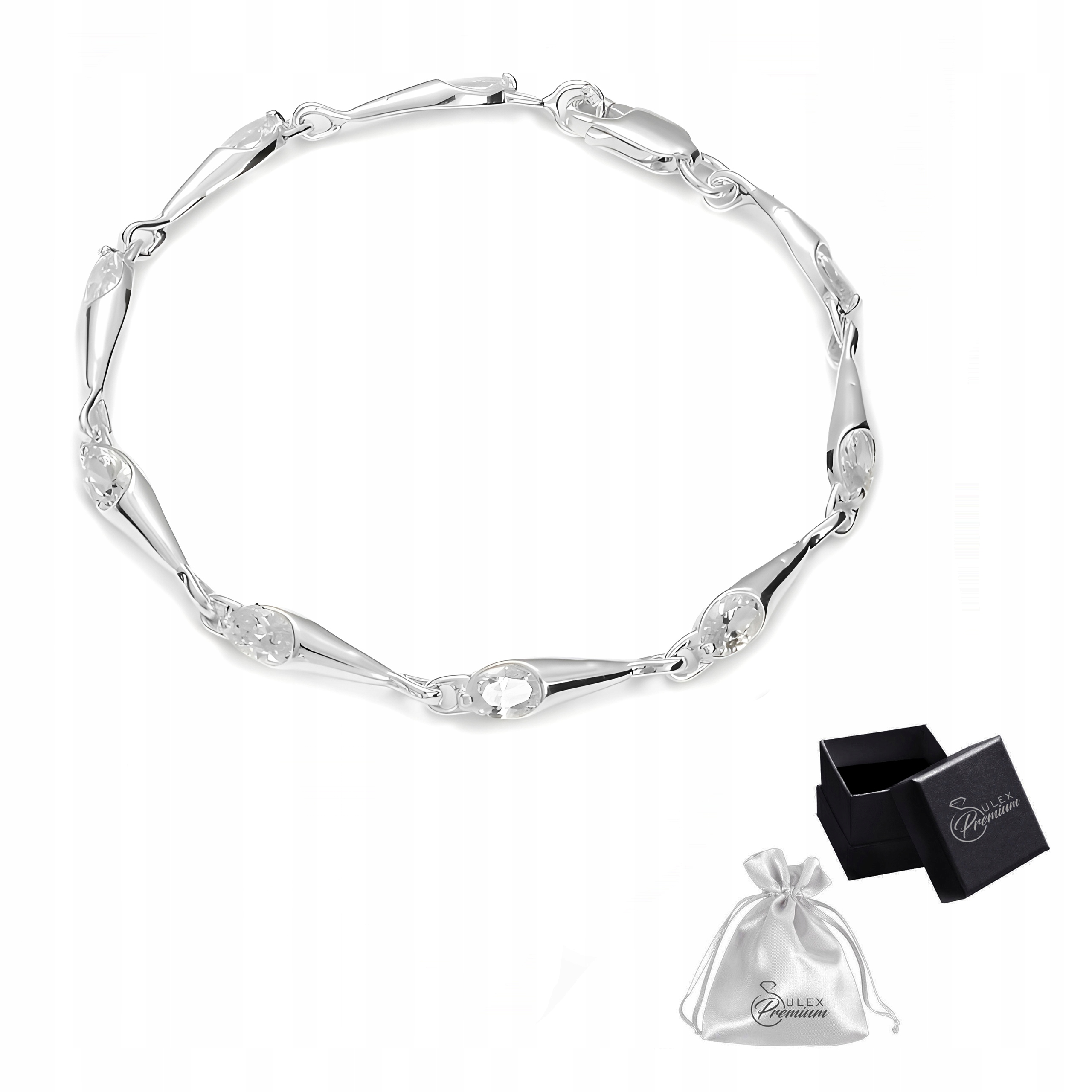 Stříbrný dámský náramek ryzost 925 Elegantní s zirkony Dárek pro ni