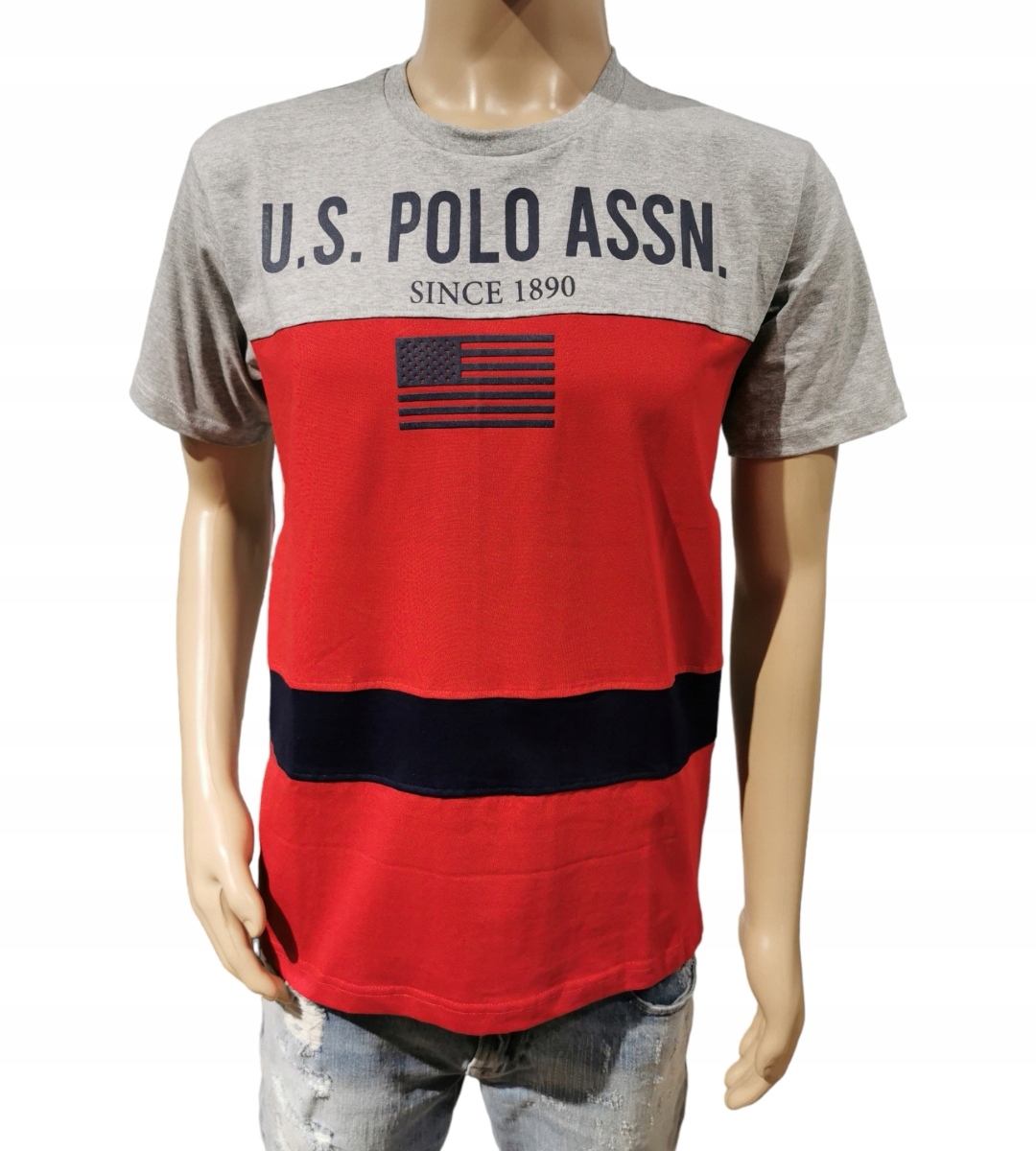 U.S. POLO ASSN bavlnené tričko šedé logo M