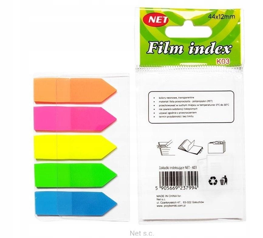 

Zakładki indeksujące neon transparentne 5x25K