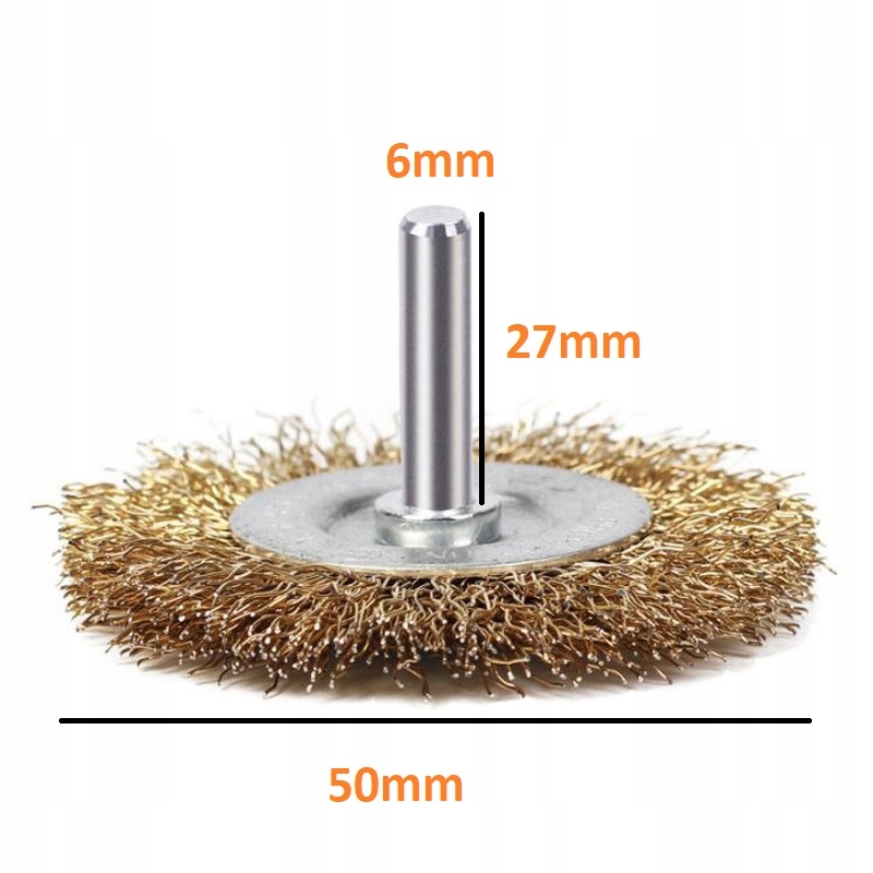 SZCZOTKA DRUCIANA DO WIERTARKI WKRĘTARKI MOSIĄDZOWANA 50 mm DREWNA STALI Marka TurboTools