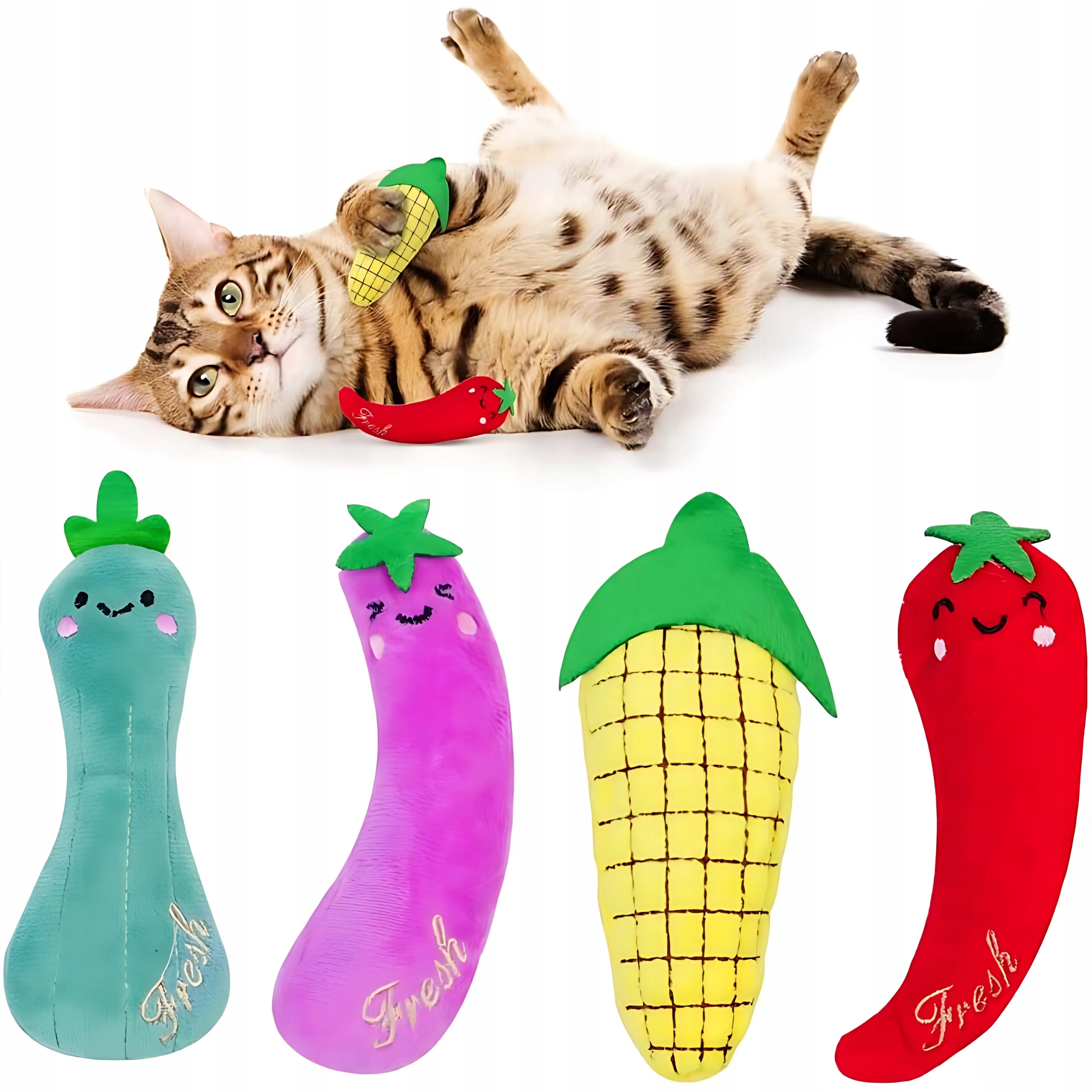 Levně Hračka Pro Kočky Kousátko S Koťátkem Zeleninově Měkká, Odolná