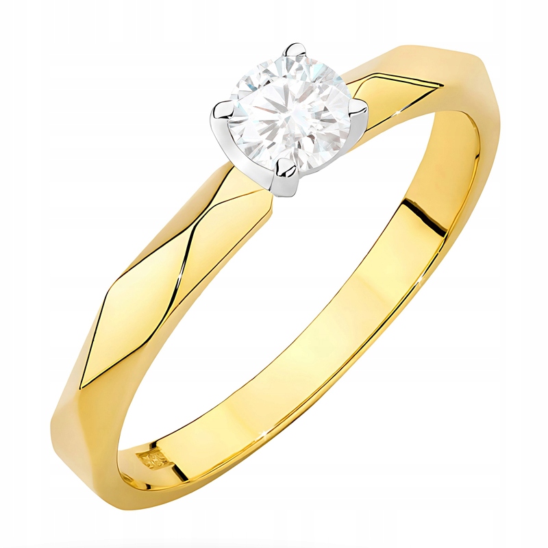 Krásný Zlatý Prstýnek 585 S Briliantem 0,20 ct
