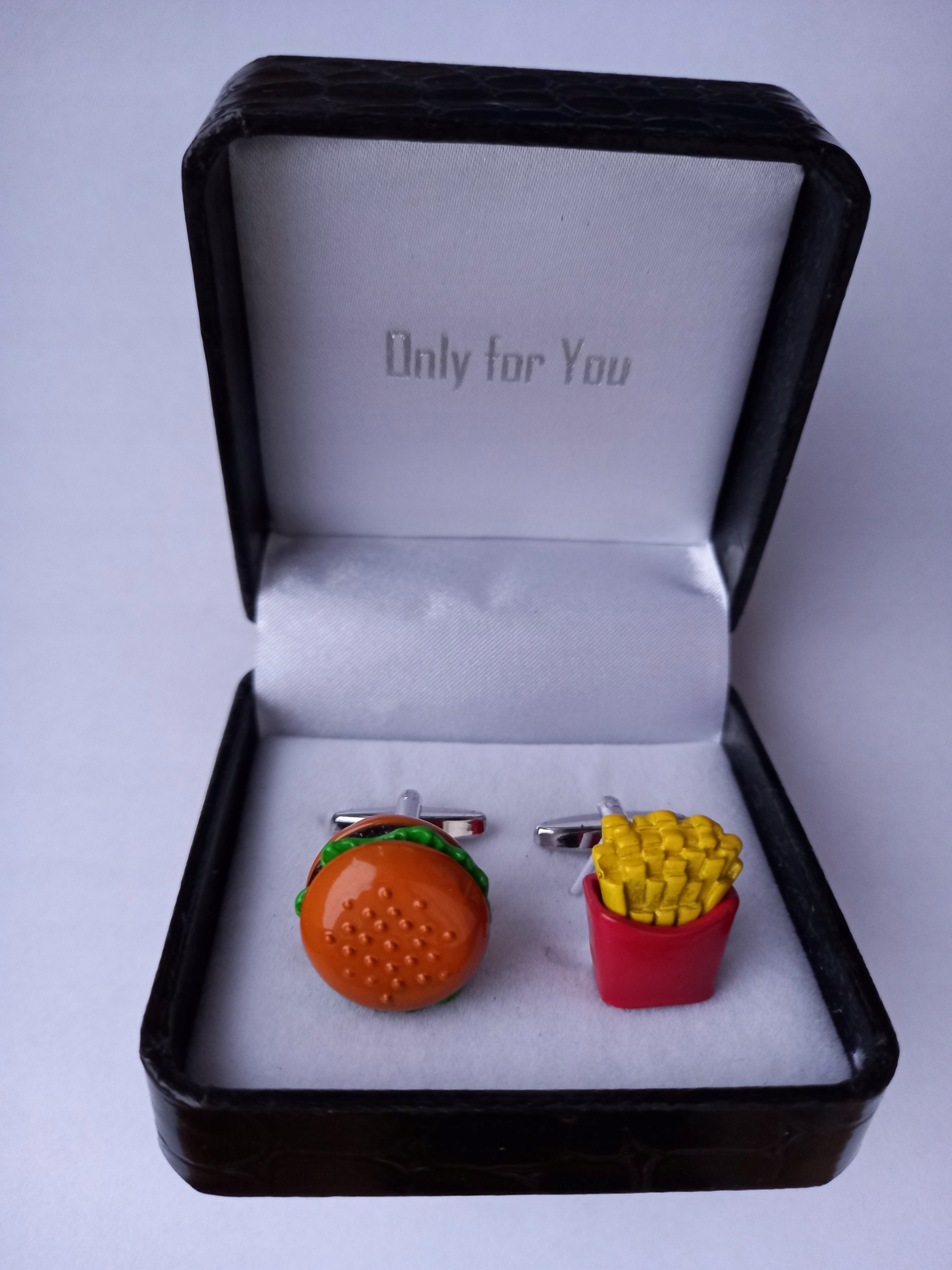 Manžetové knoflíčky pro gurmány Hamburger Fritézy