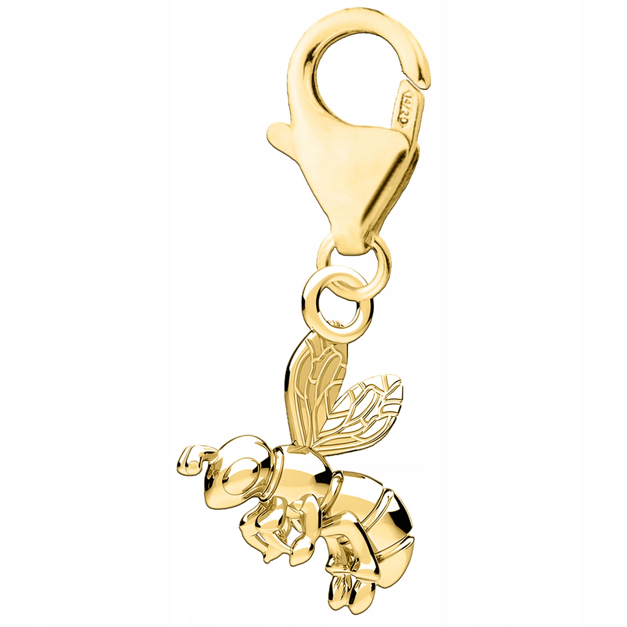 Zlatý přívěsek s karabinkou s včelkou a hmyzem Včela stříbro 925