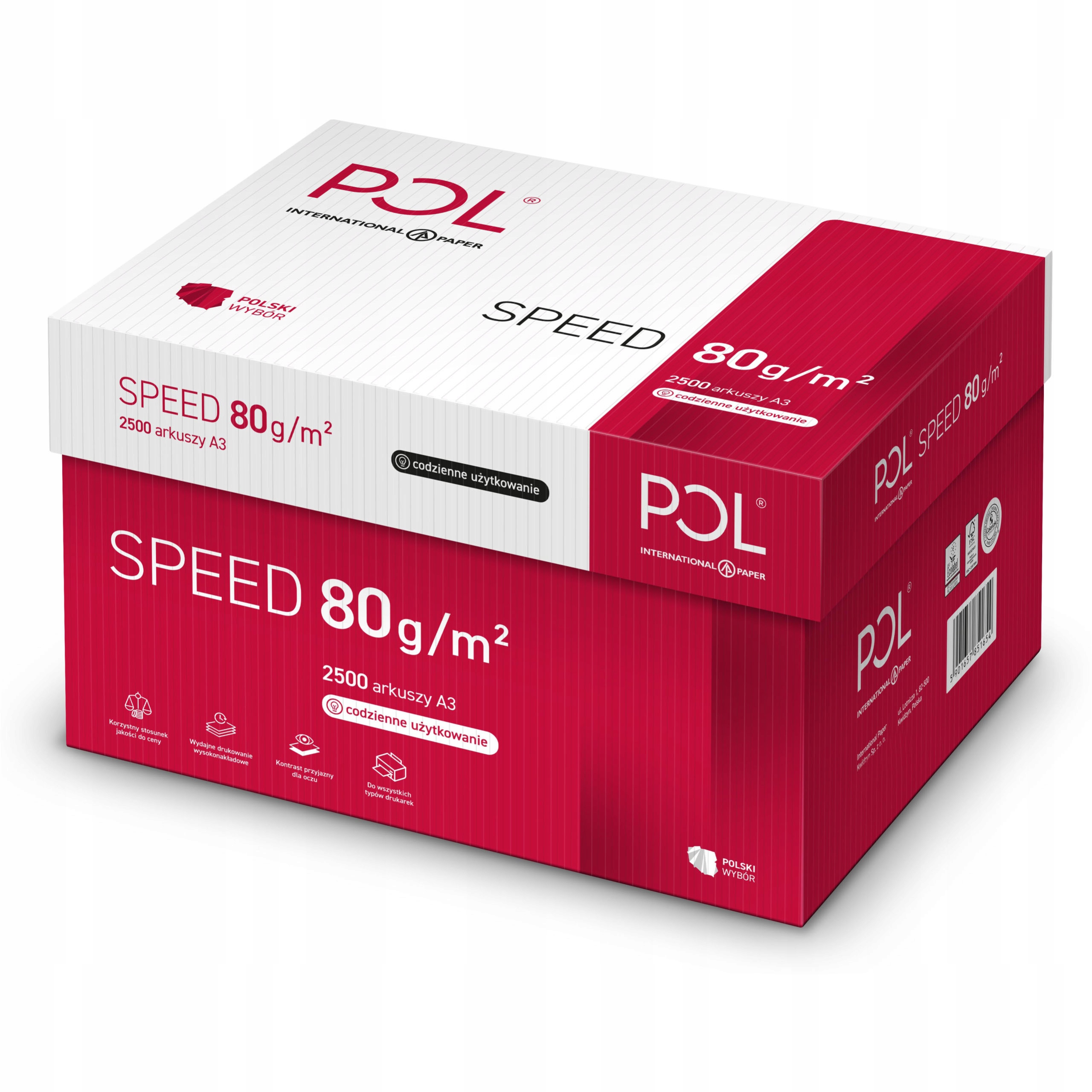 Papier ksero biały do drukarki Polspeed A3 500 ark Format papieru format A3