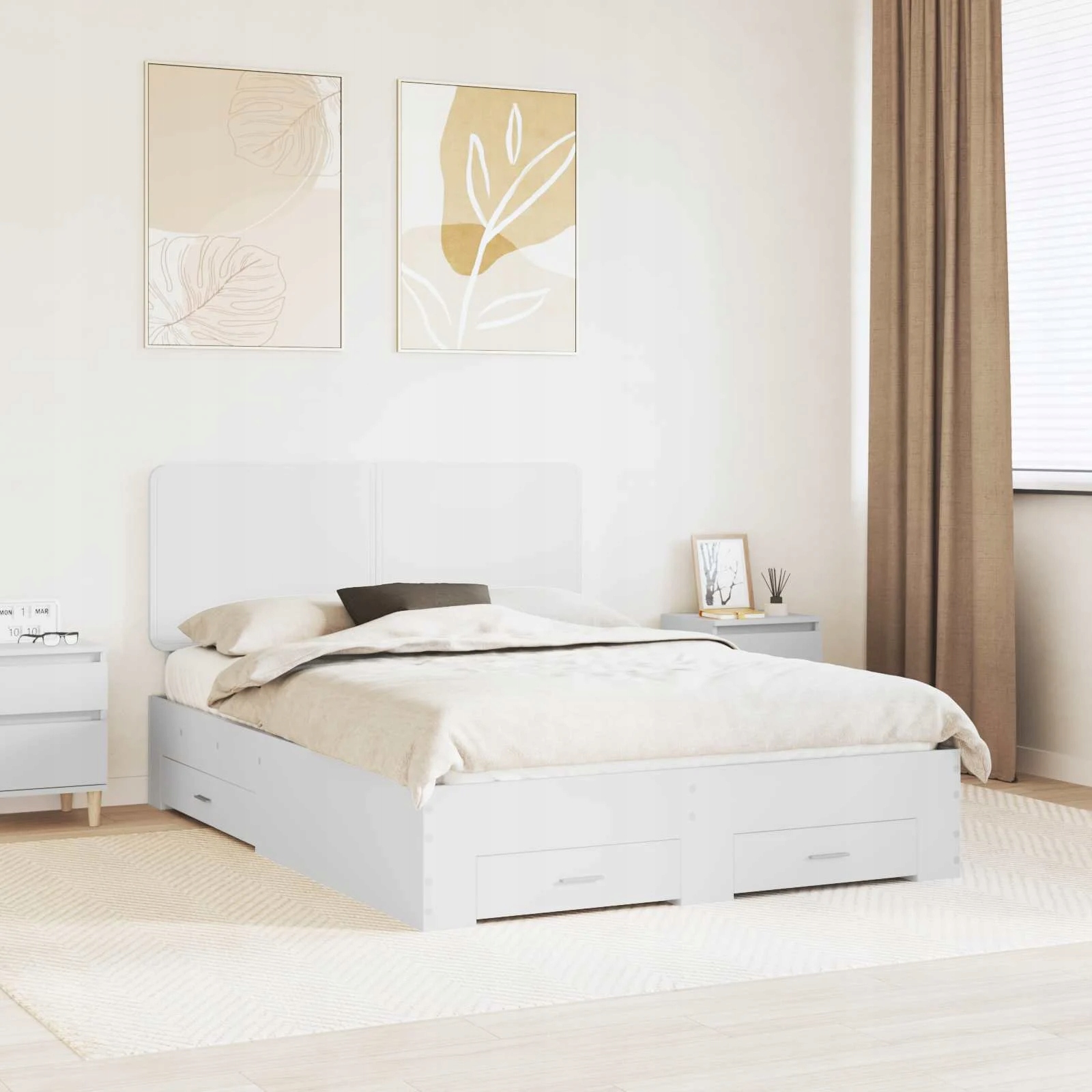 vidaXL Rám postele s čelo Bílá 160 x 200 cm kompozitní dřevo