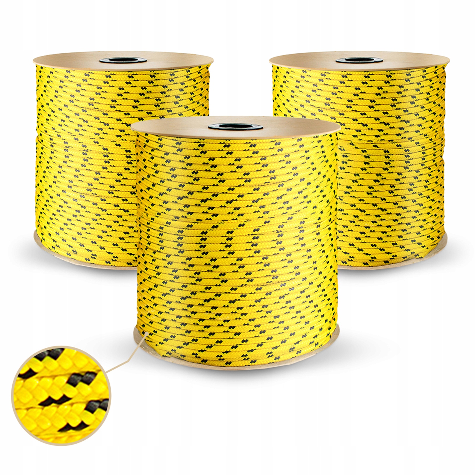 Polypropylenová námořnická šňůra 8 mm Univerzální pletená šňůra Žlutá 140 m