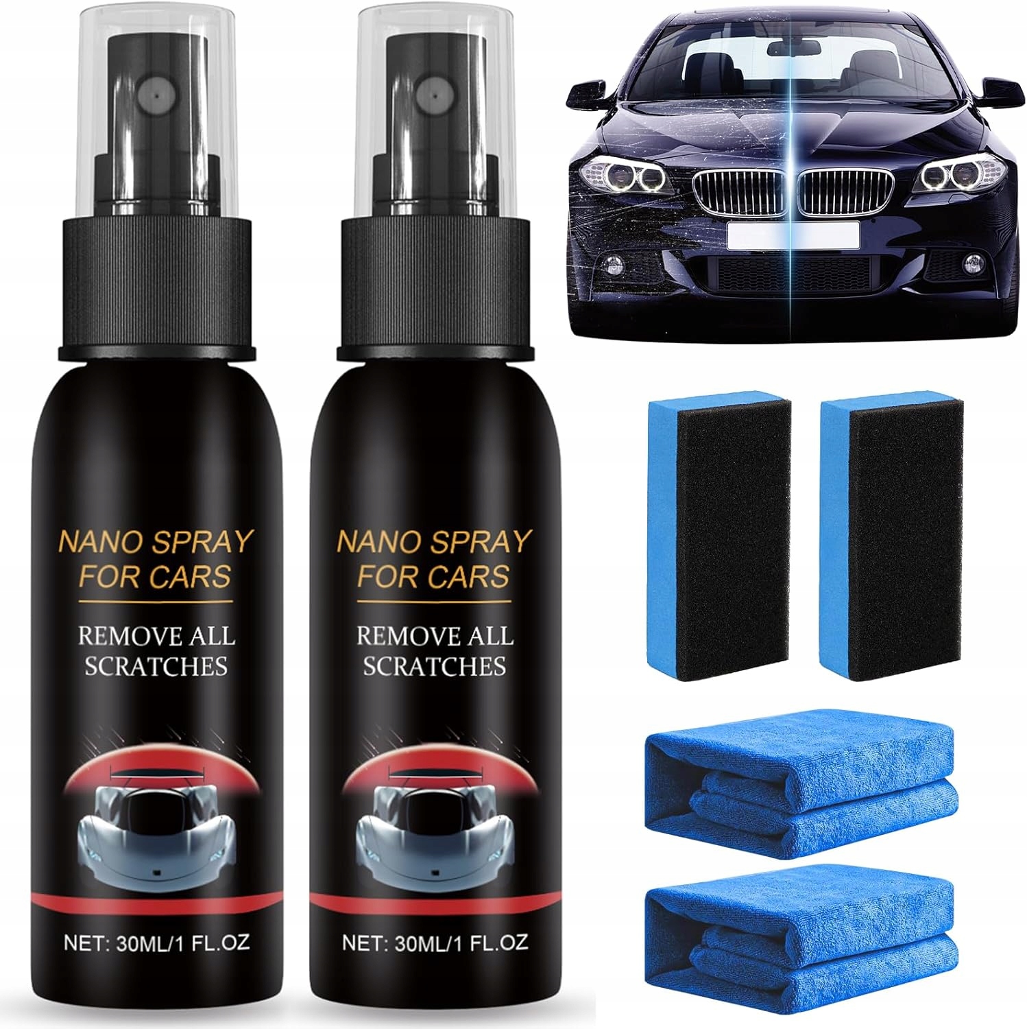 Spray do usuwania zarysowań samochodowych do głębokich zarysowań 2szt