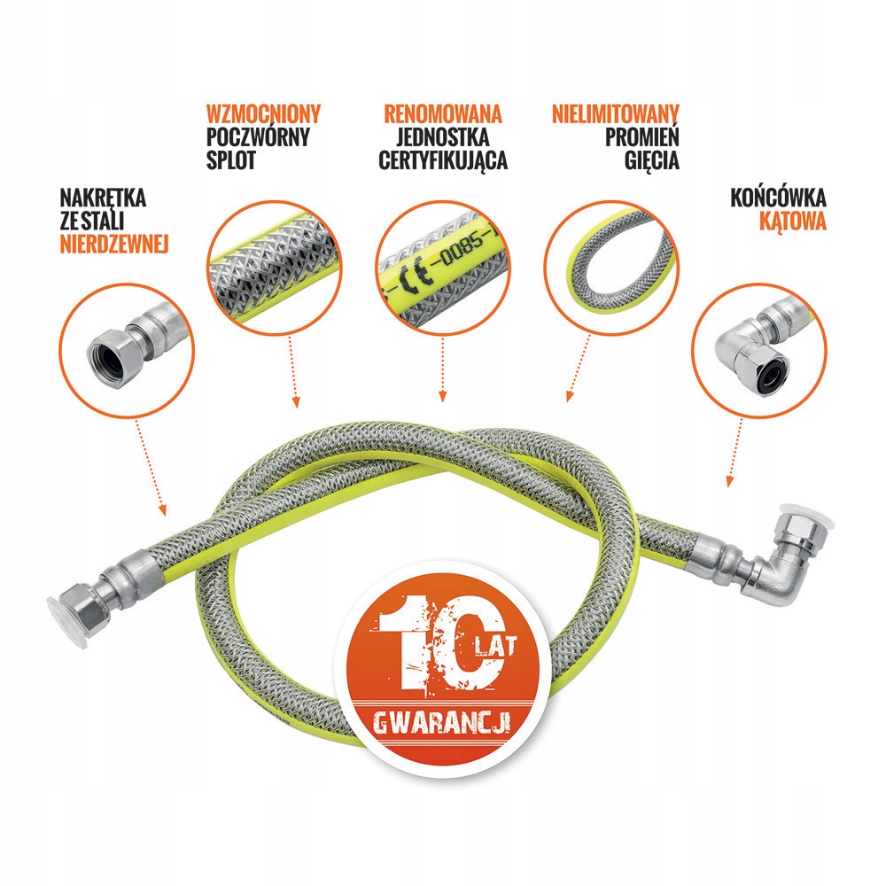 Flexibilní plynová hadice Flexo-gas Gw 1/2''-1500 mm