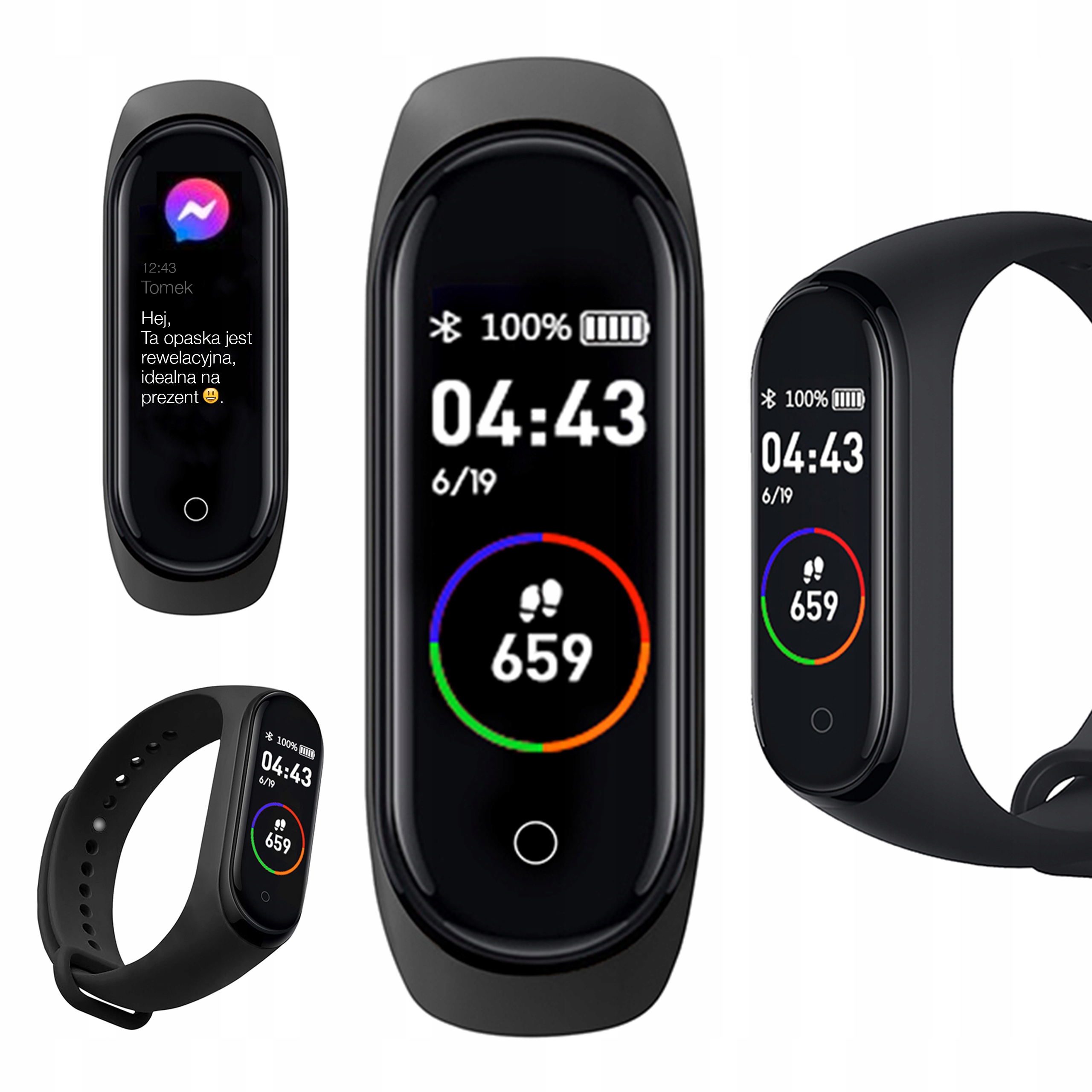 

Smartwatch Smartband Opaska Sportowa Zegarek Tętno