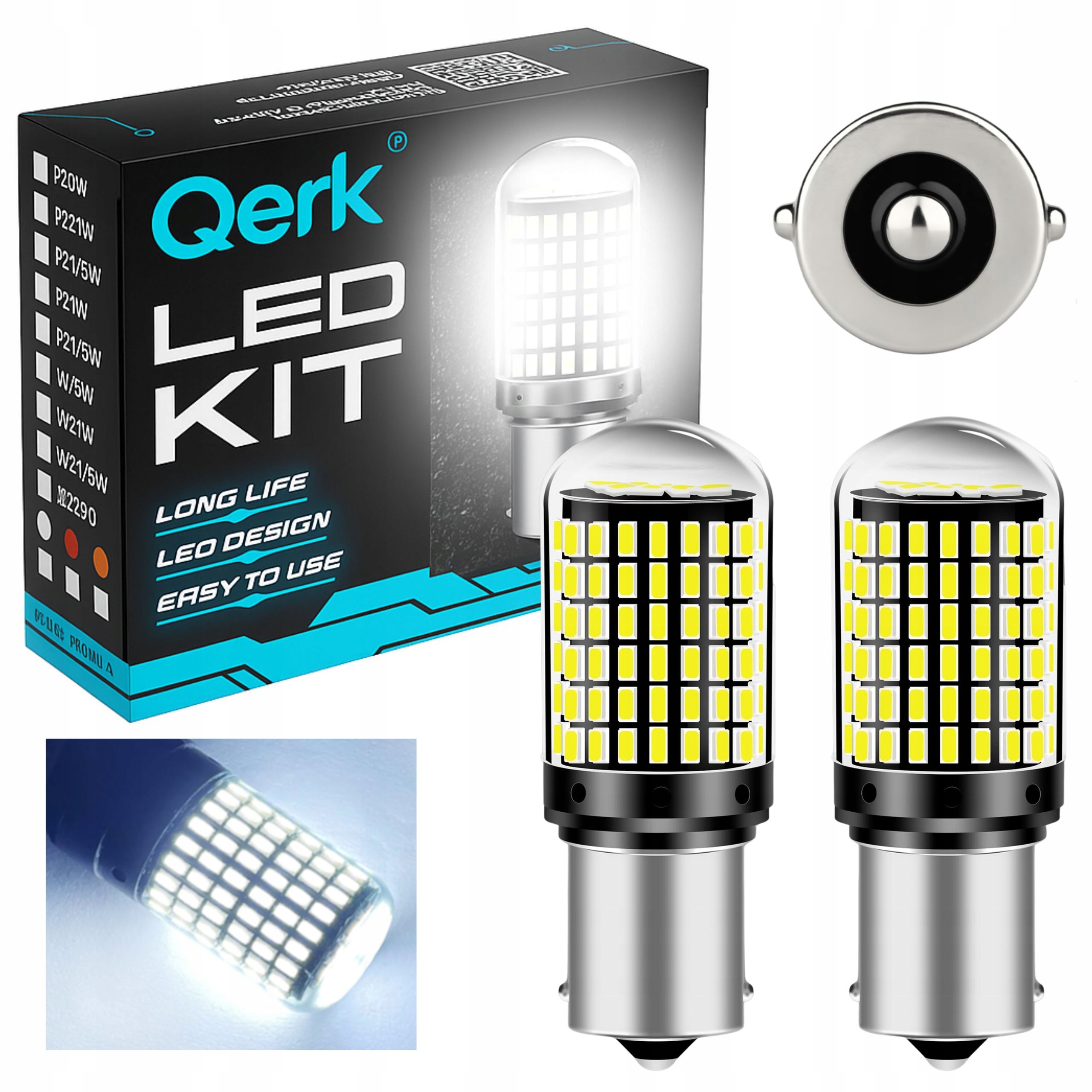 Żarówki Led P21W Mocne Qerk B144 BA15s 144 Smd Canbus 12V do Cofania 2 szt
