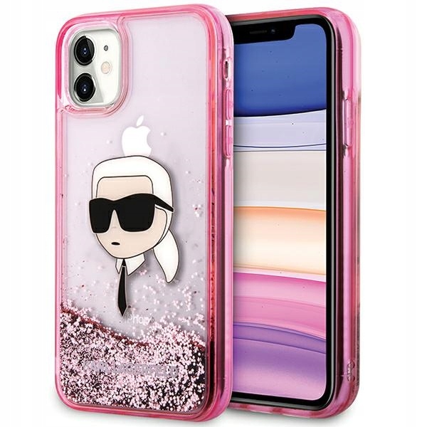 Pouzdro Karl Lagerfeld KLHCN61LNKHCP pro iPhone 11/ Xr růžová/pink hardcase Glitte