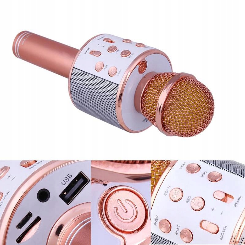 MIKROFON BEZPRZEWODOWY KARAOKE BLUETOOTH GŁOŚNIK Model WS-858