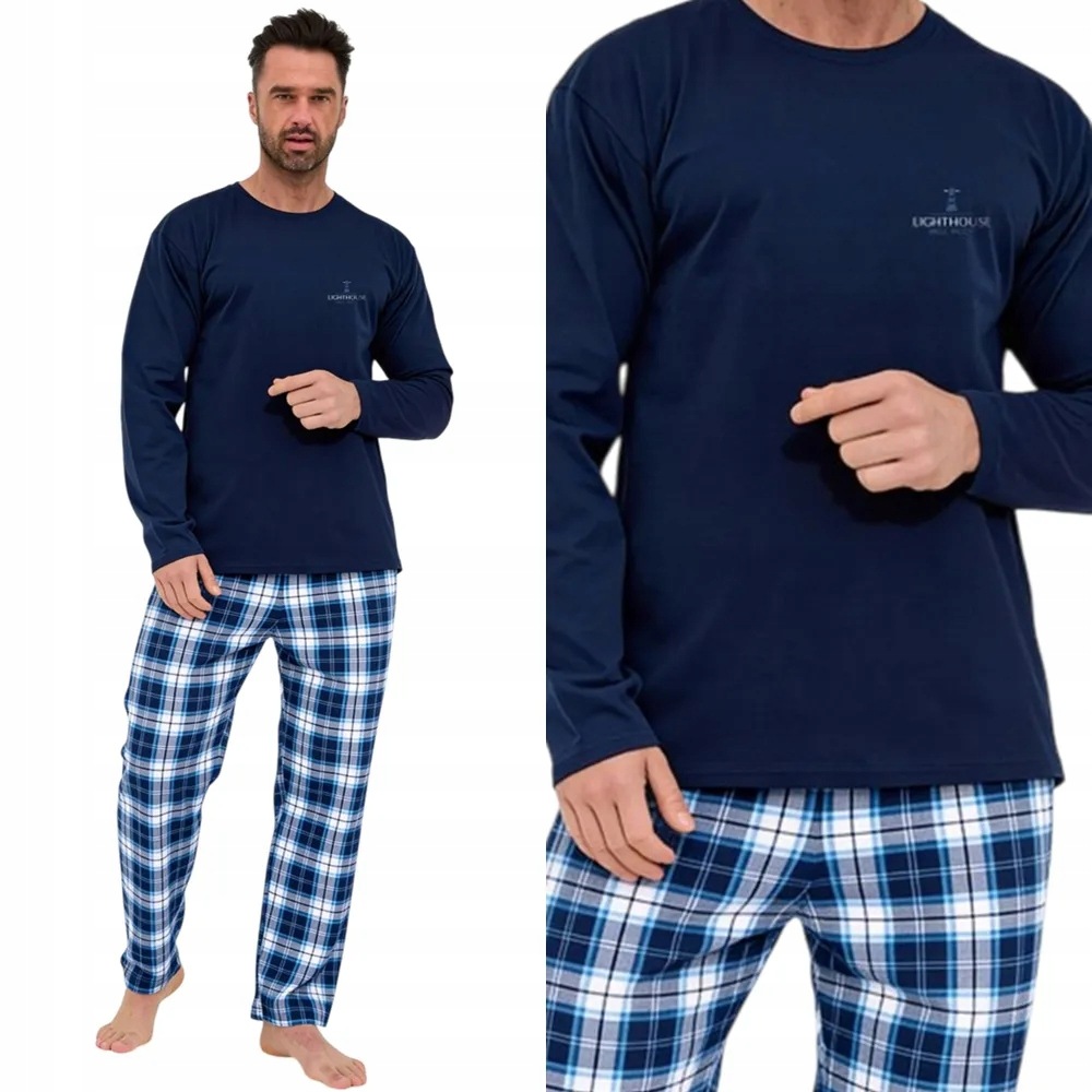 Pánské Pyžamo Cornette 124 Bell rock 3 4XL 56 Tmavě modrá