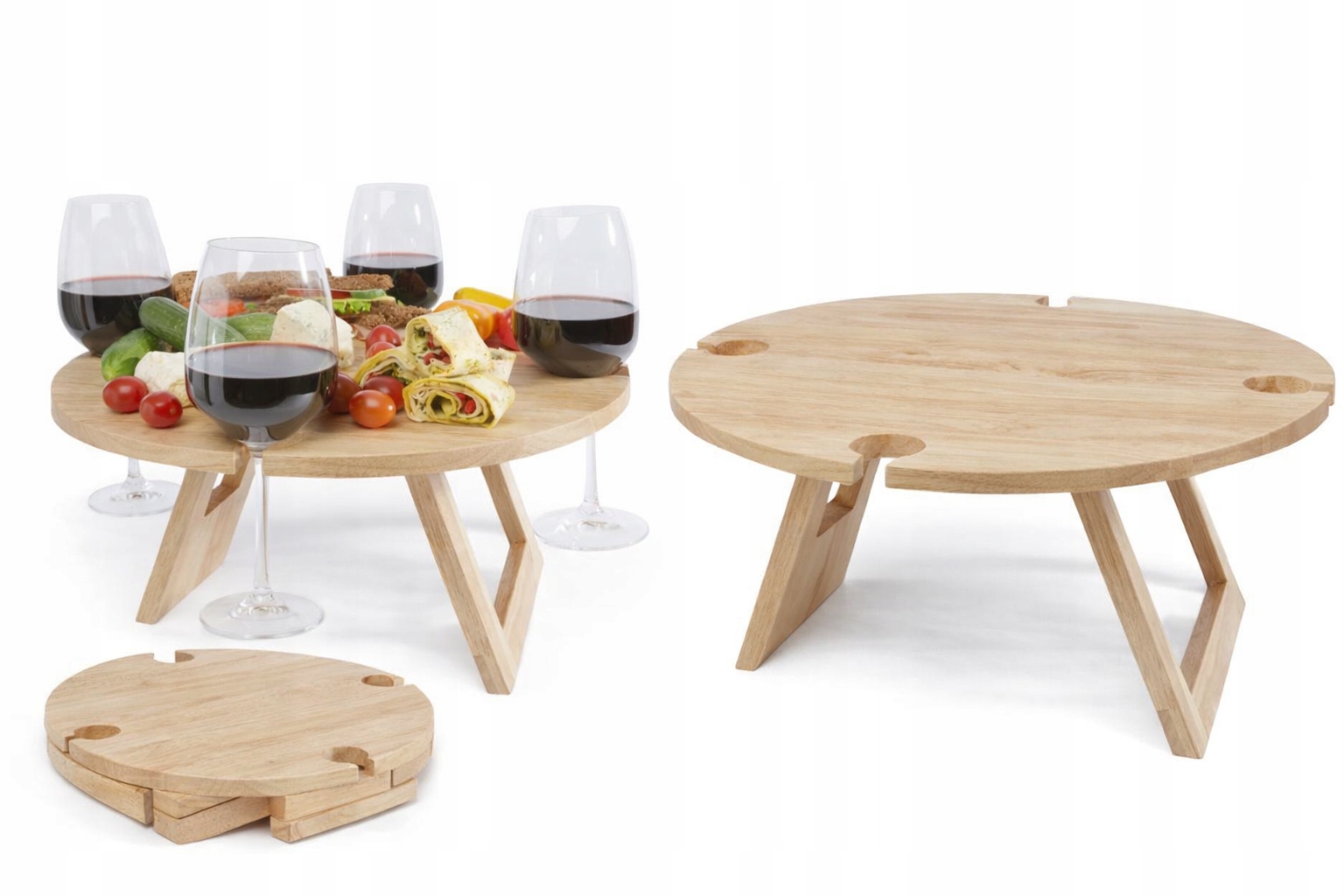 Składany stół piknikowy stolik turystyczny drewniany na balkon plażę ogród