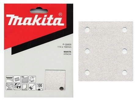 Makita Papier Ścierny Na Rzep 102x114 mm 6 Otworów K100, 10 szt Do BO4565
