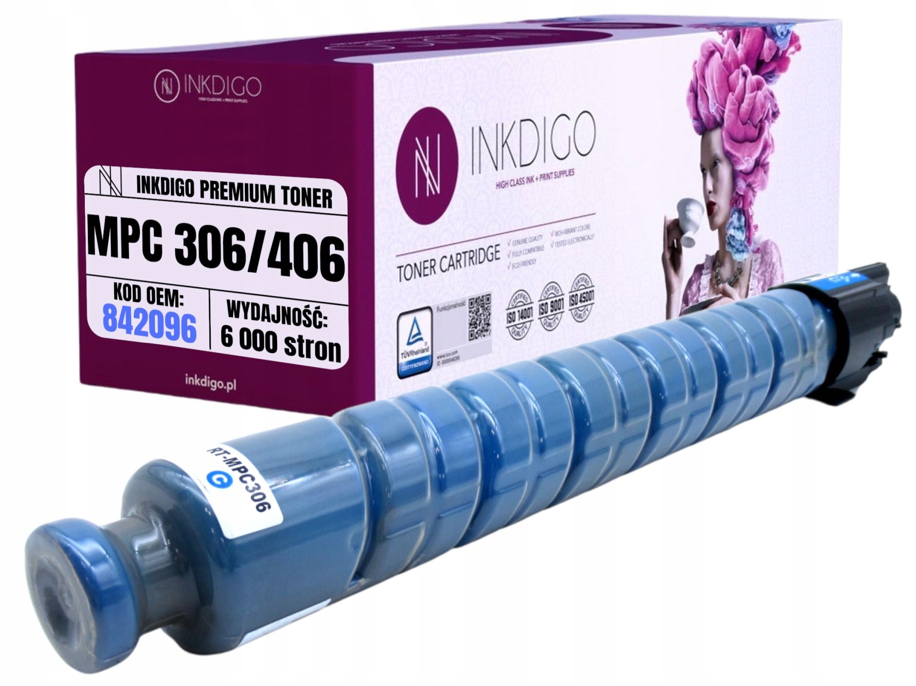 Toner pro tiskárny Ricoh Mp C306 C307 C406, náhrada 842096