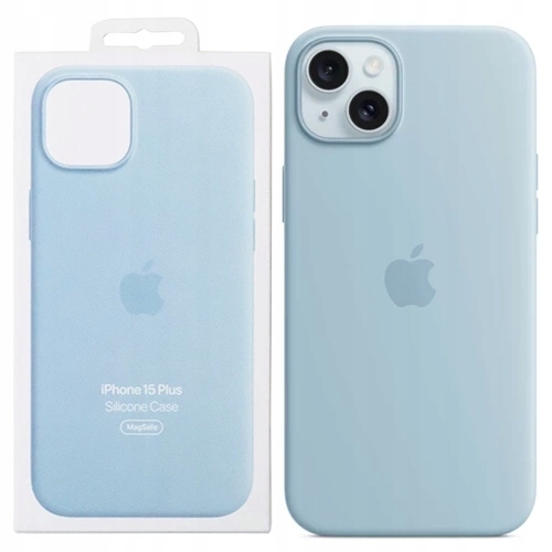 Pouzdro Zadní Kryt Apple Iphone 15 Plus Silicone Case Magsafe Blue Originální