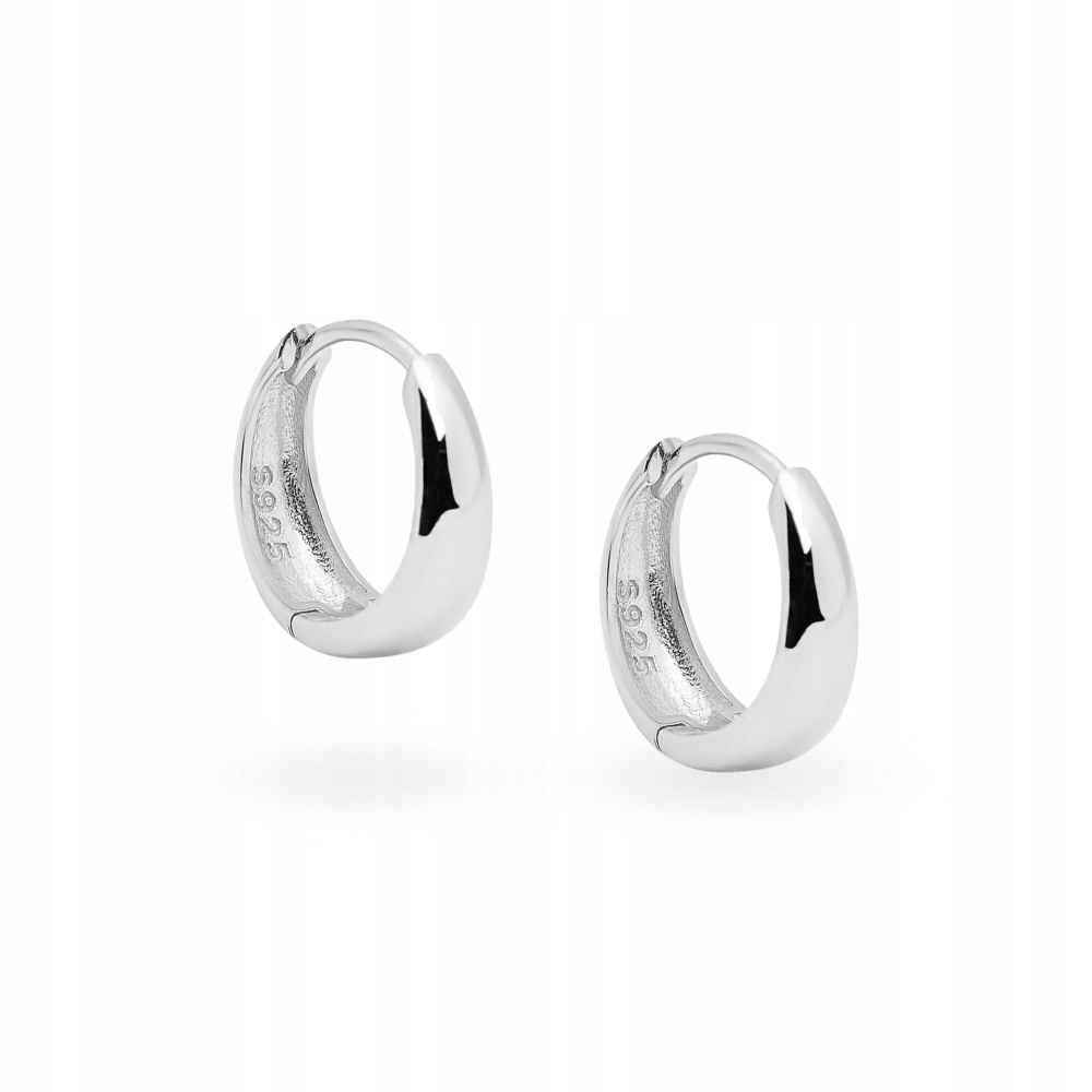 Kolczyki koła srebrne Ania Kruk gładkie szerokie vintage 1,3 cm srebro 925