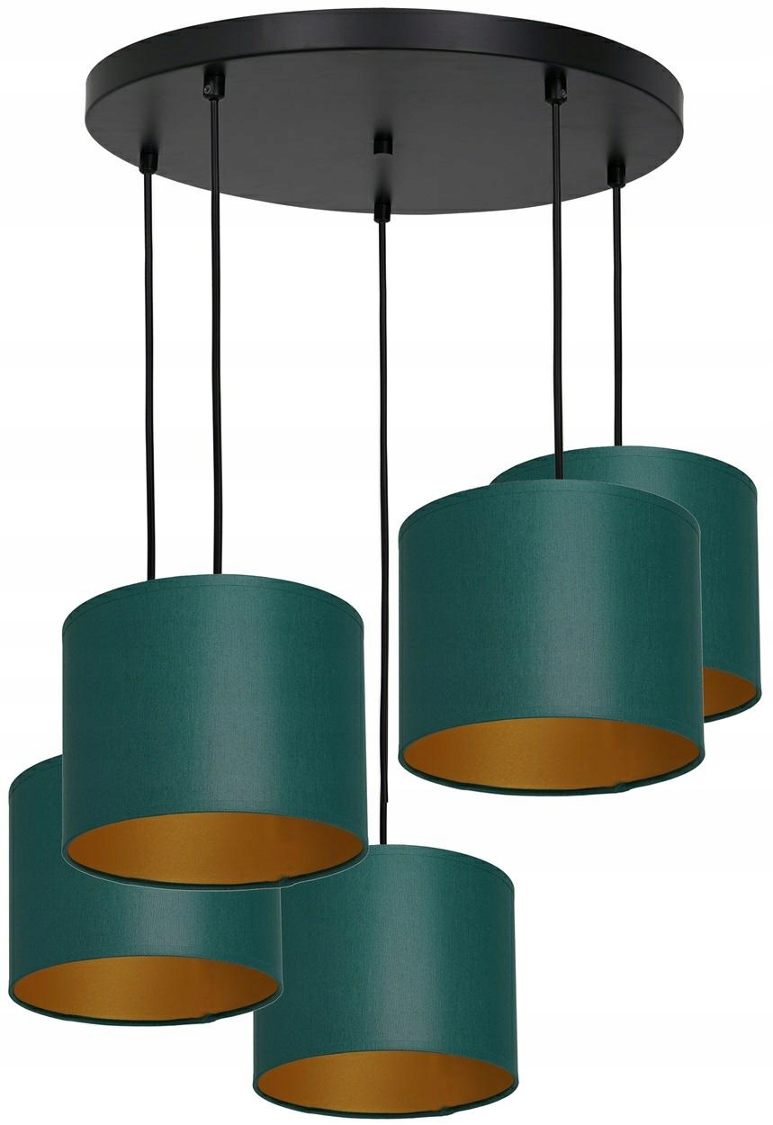 Moderná stropná závesná lampa Arden Zeleno-zlatá Abažúr 5xE27 obývacia izba