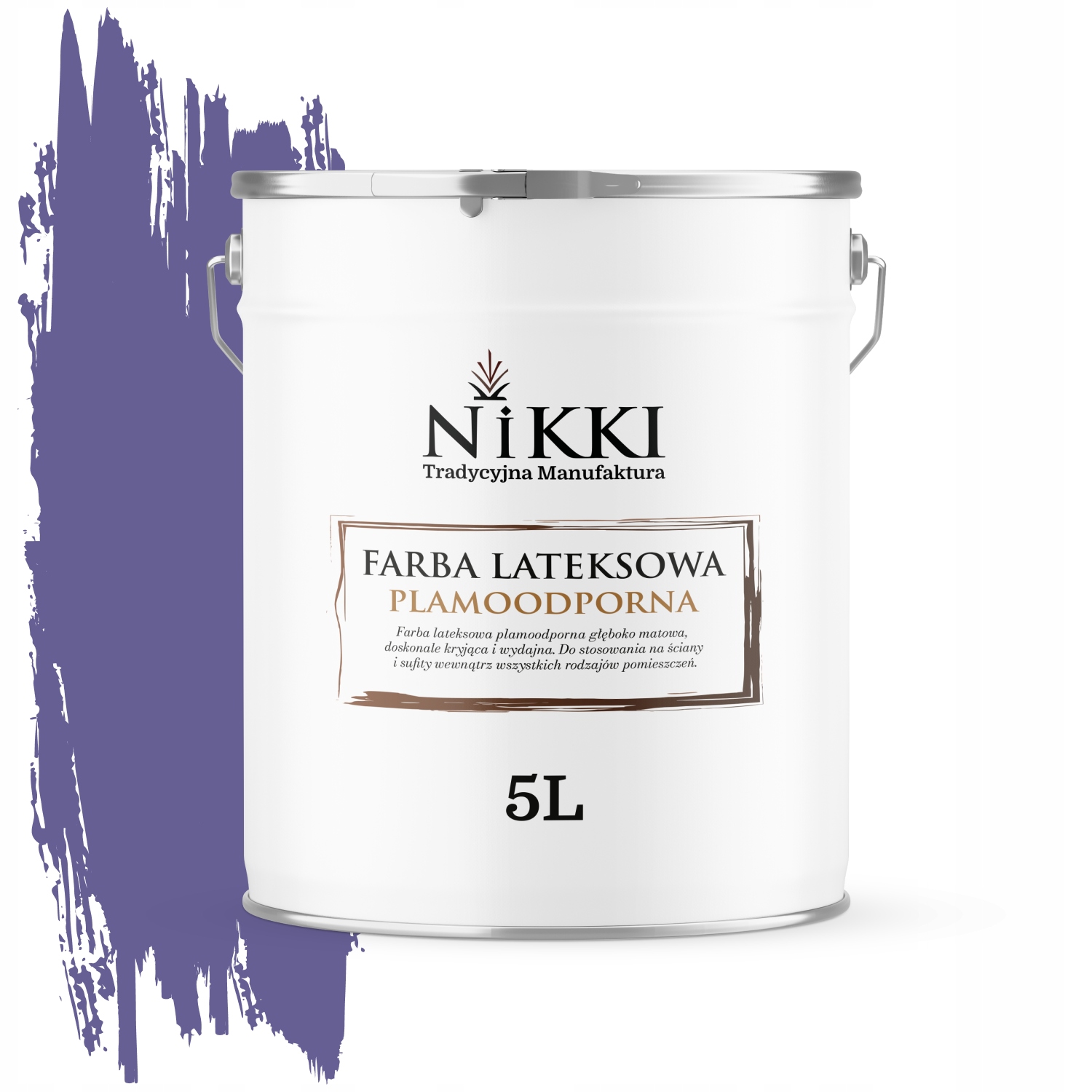 Latexová Farba Odolná Voči Škvrnám Farba Fialová Tmavá H2613 5L Hlboká Matná