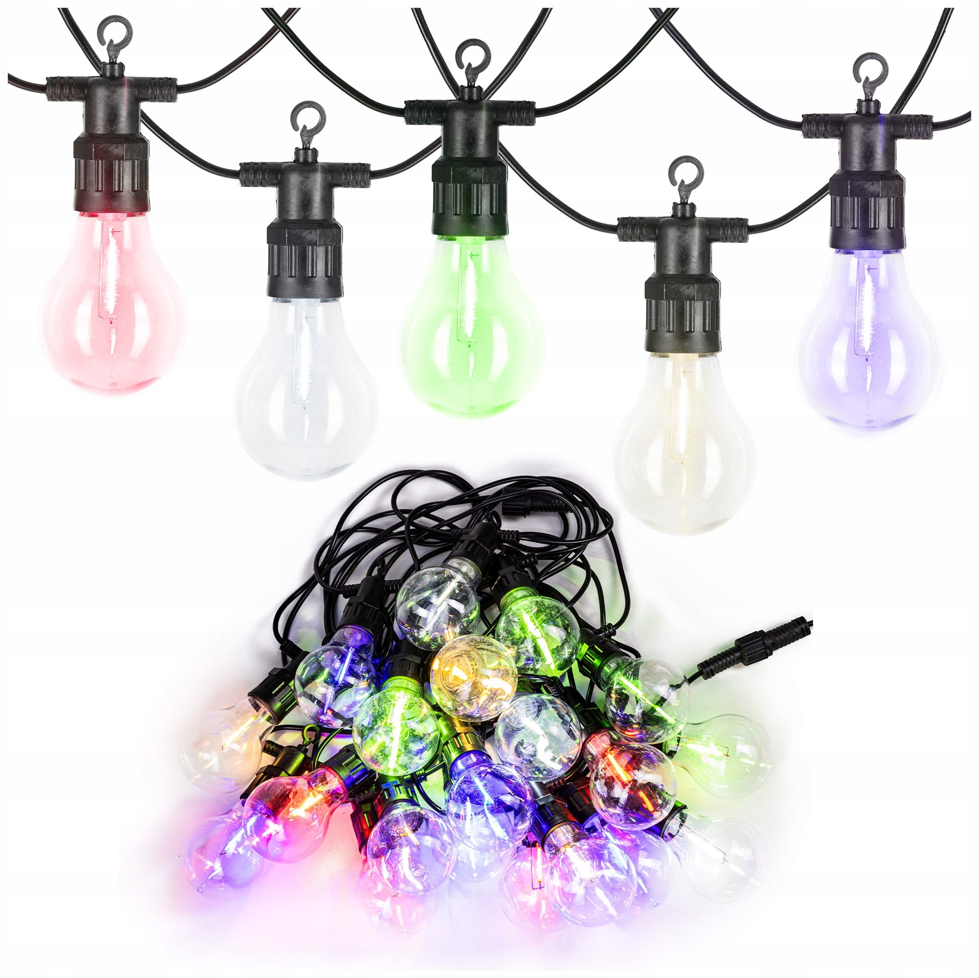 Venkovní Lampy Osvětlení Na Elektřinu Girlanda Žárovky 15 Led Multicolor