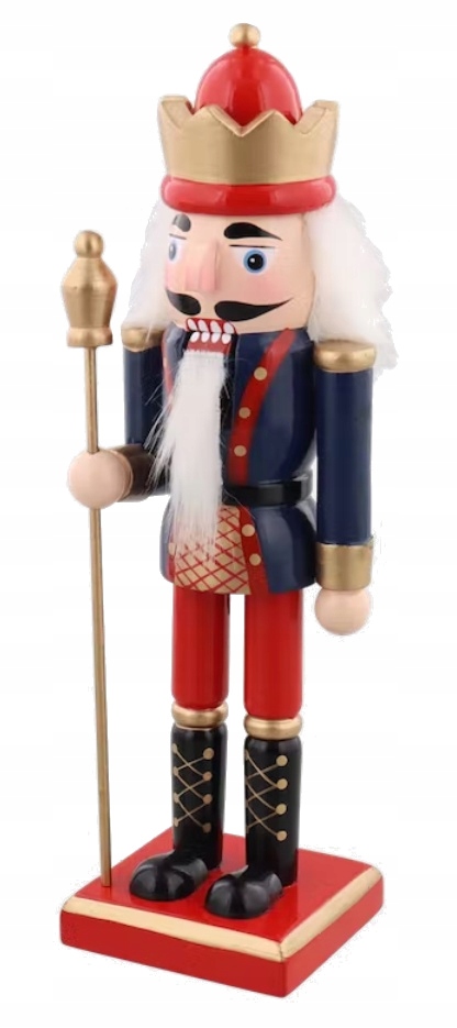 DZIADEK DO ORZECHÓW KRÓL Z LANCĄ 25 CM pozłacany