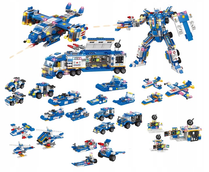 Klocki Robot 8w1 POLICJA 828el (825PCS) Kod producenta 828PCS