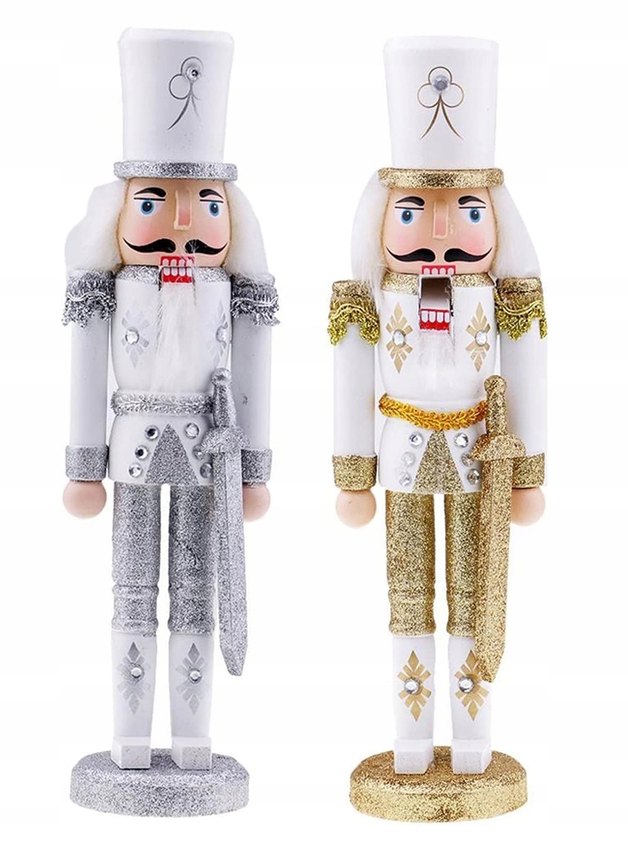 DZIADEK DO ORZECHÓW DREWNIANY ŻOŁNIERZYK BROKATOWY 30 cm DEKORACJA ŚWIĘTA