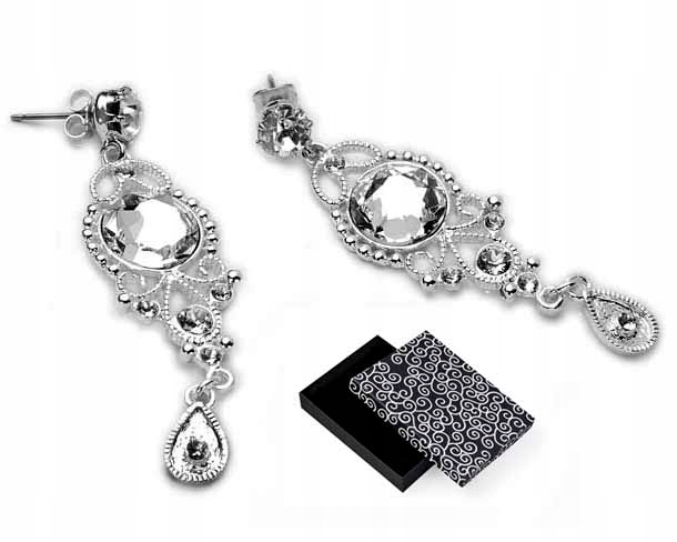 

Kolczyki Długie Kryształowe Swarovski Srebrne