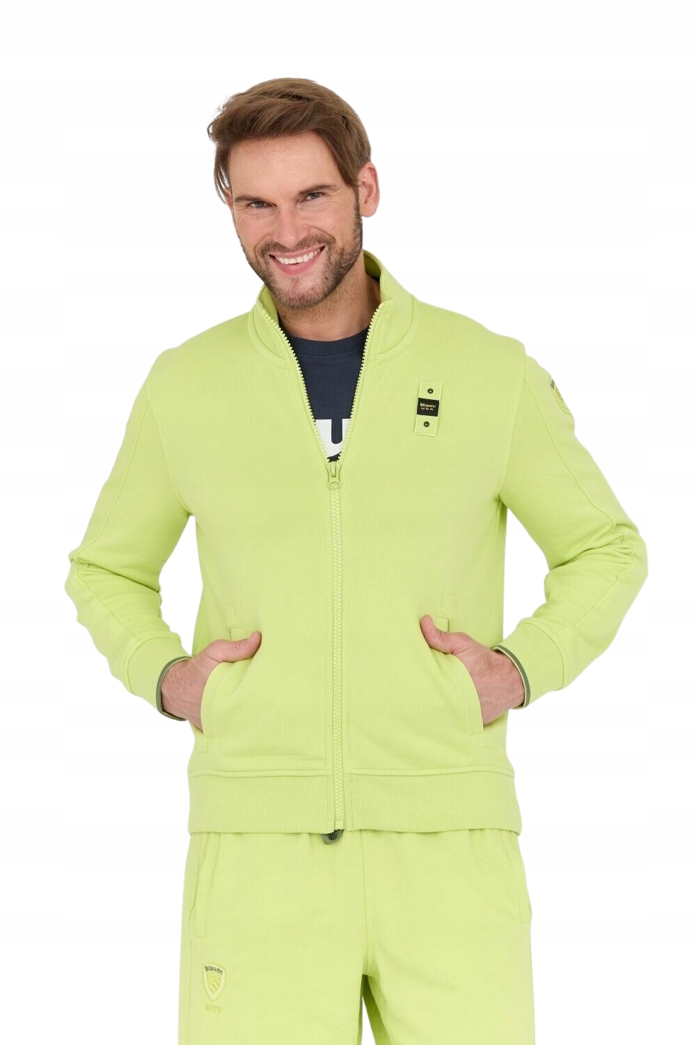 Blauer Zelená rozepínací mikina 2XL