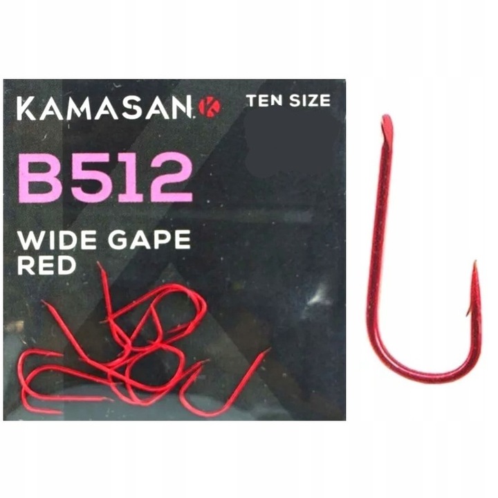 Haczyki Kamasan B512 Red z Zadziorem #18