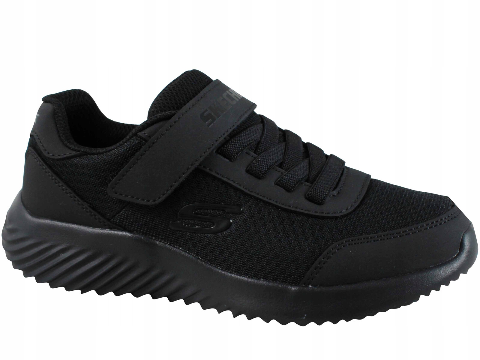 Skechers Bounder Trekzic 403908L Bbk Buty Dziecięce Czarne Na Rzep Gumki