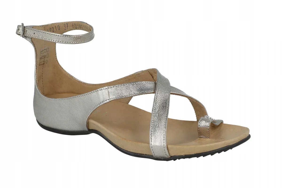 Dámské kožené sandály s krytou patou nessi 19210 zlaté s pásky R41