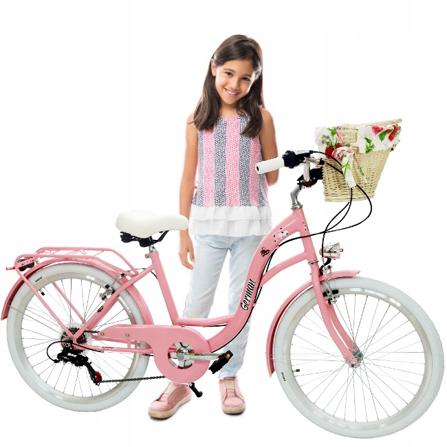 Piękny Różowy Rower Damski Dziewczęcy 24 Cale Shimano 6 Biegów Na Komunię