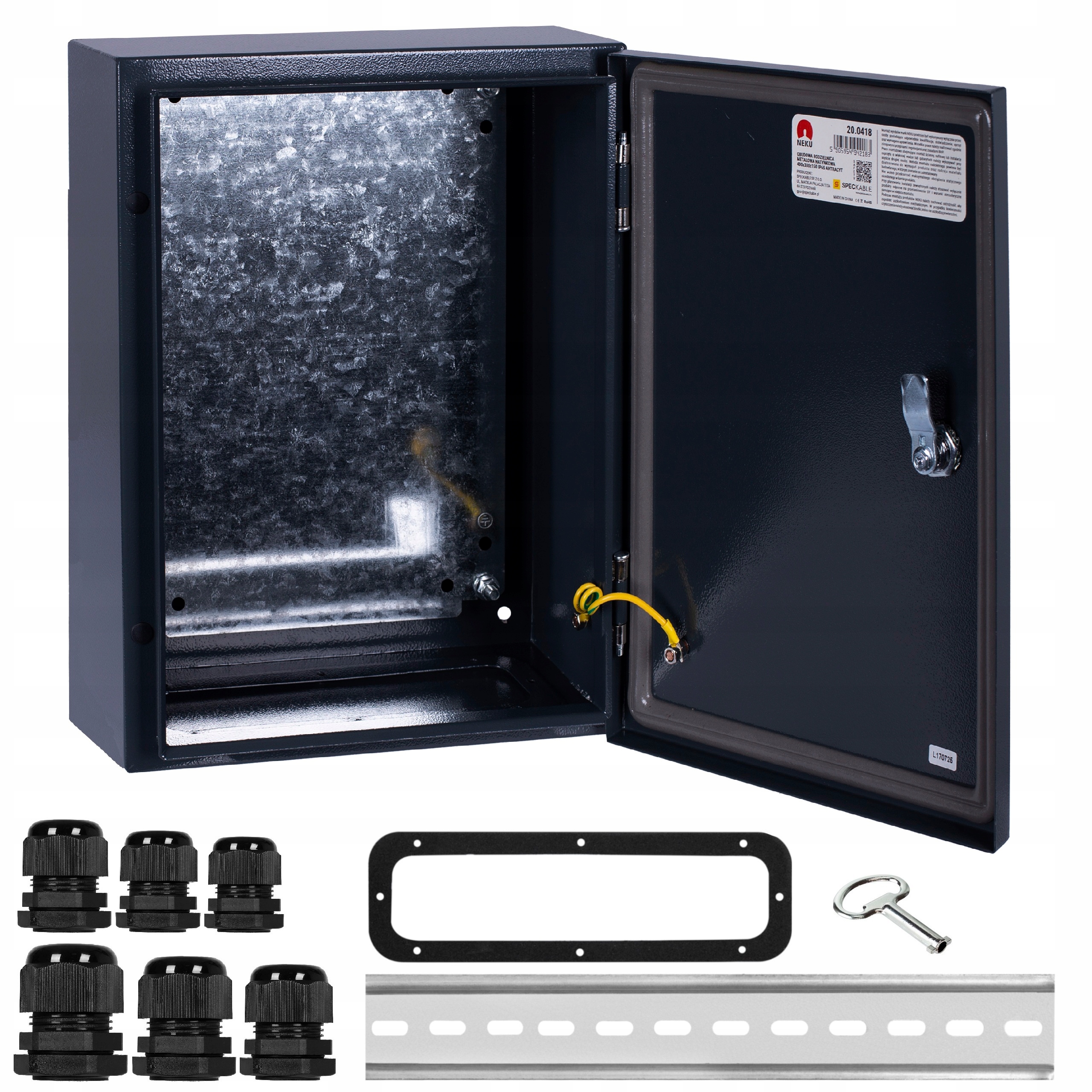 Obudowa Hermetyczna Rozdzielnica Elektryczna 400x300x150mm IP65 Antracytowa