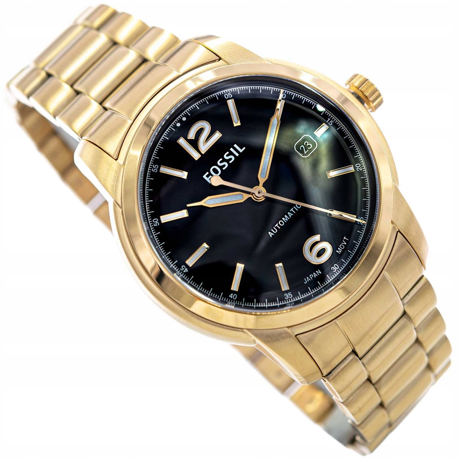 Pánské Hodinky Fossil ME3232 Zlaté Na Náramku Datumovka Elegantní