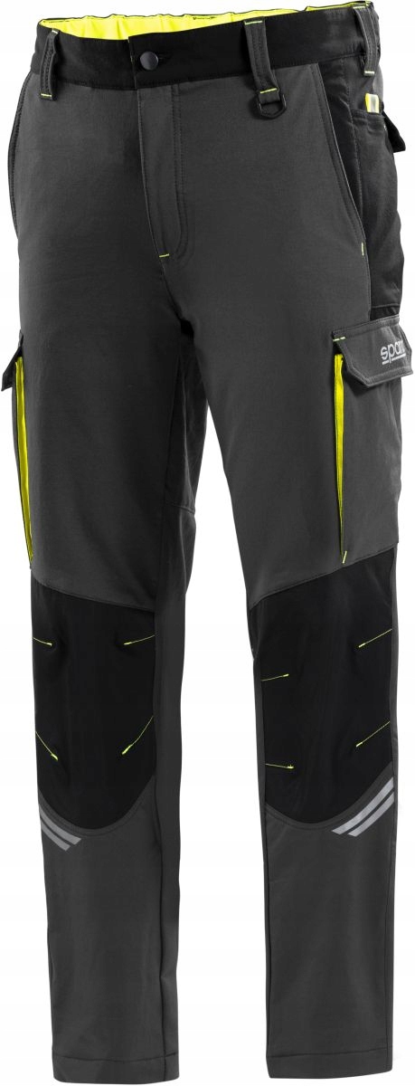 Nohavice pre mechanika Sparco Tech Teamwork šedo-žlté veľkosť XXL
