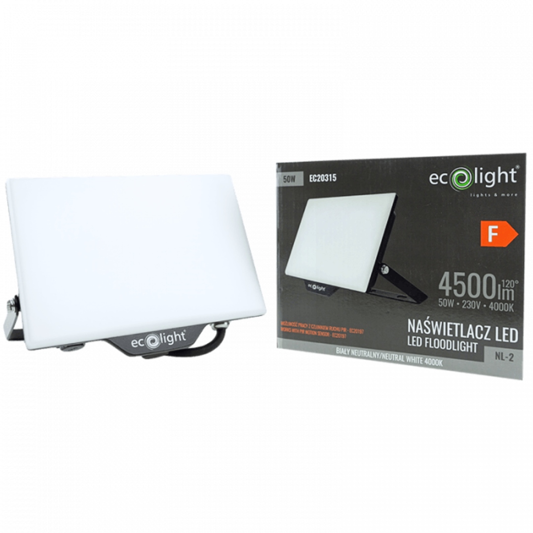 Naświetlacz Halogen LED LAMPA Robocza 50W 4500lm 4000K 2W1 IP65 Reflektor