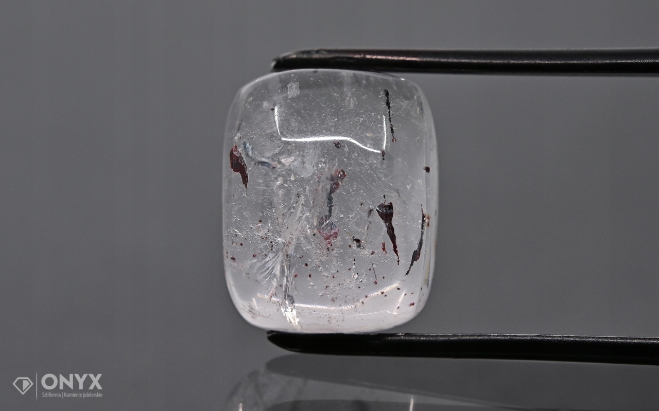 Jahodový křemen kabošon cushion 15,5x12,8 mm