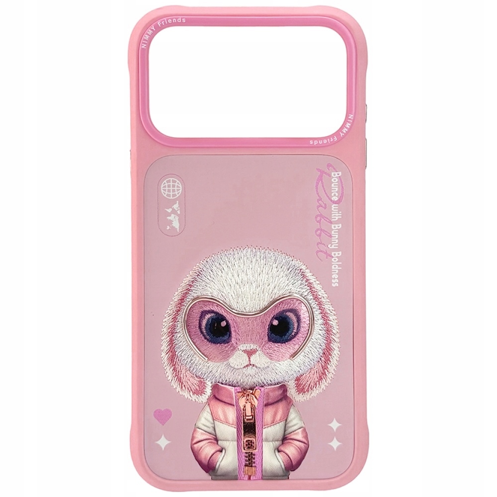 Pouzdro Nimmy Cool&Cute 2.0 Rabbit pro iPhone 17 Pro růžové