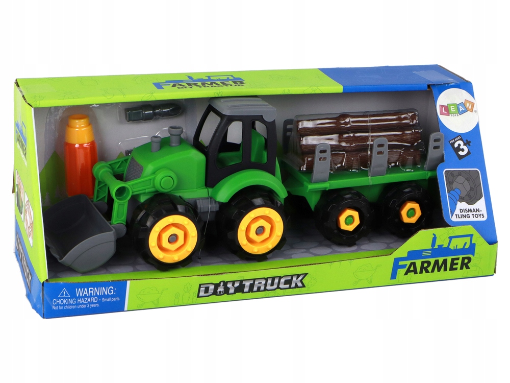 TRAKTOR KOPARKA DO ROZKRĘCANIA PRZYCZEPKA Materiał plastik