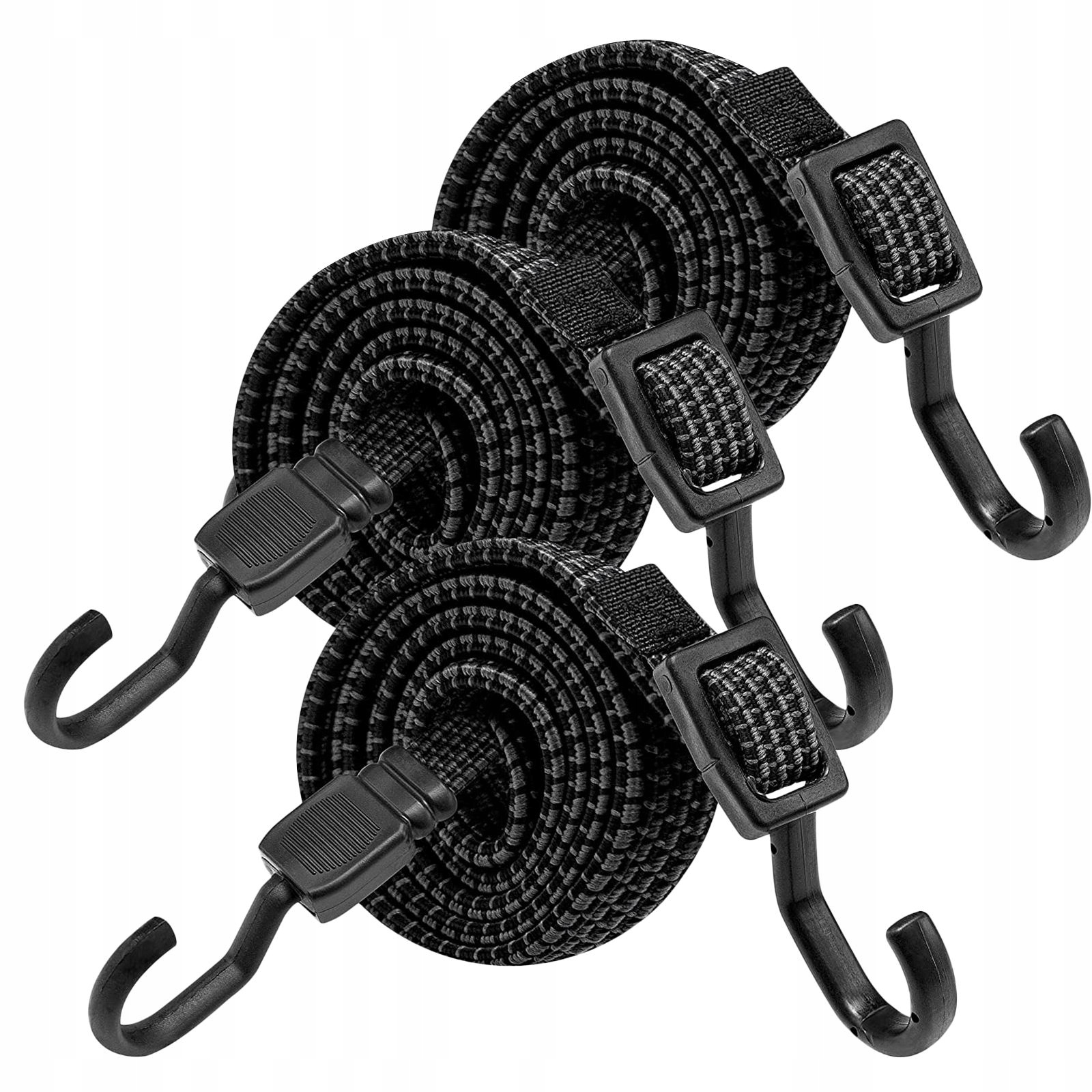 Strzepki Bungee Flat Szare 3KOMPLETY Do Sczepiania Rzeczy Outdoor
