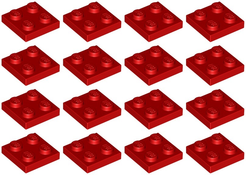 

Lego 3022 Płytka 2x2 czerwona Nowa (10g) 16 szt