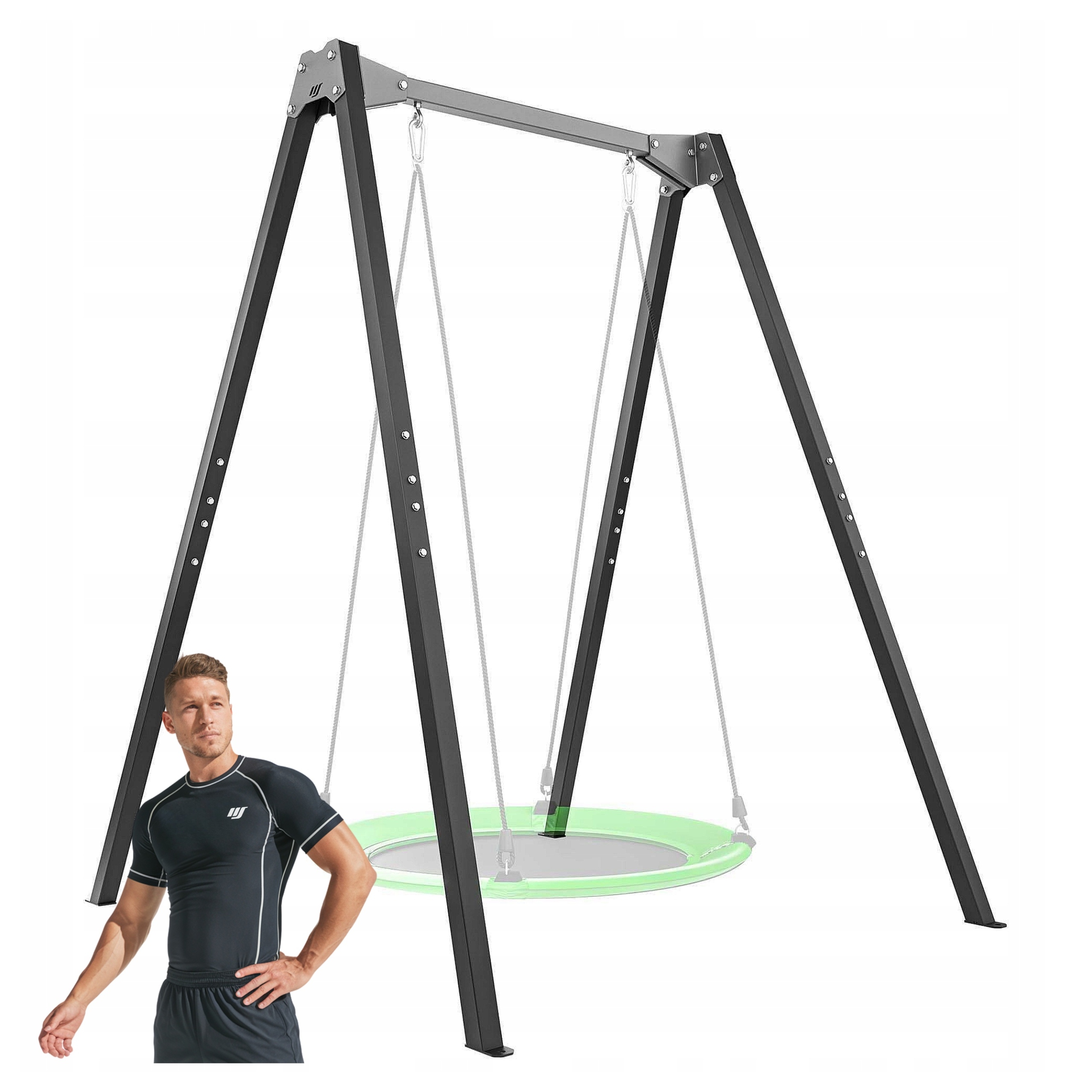 Stelaż huśtawki 1-miejscowej ogród Diy plac zabaw metalowy Marbo MO-001