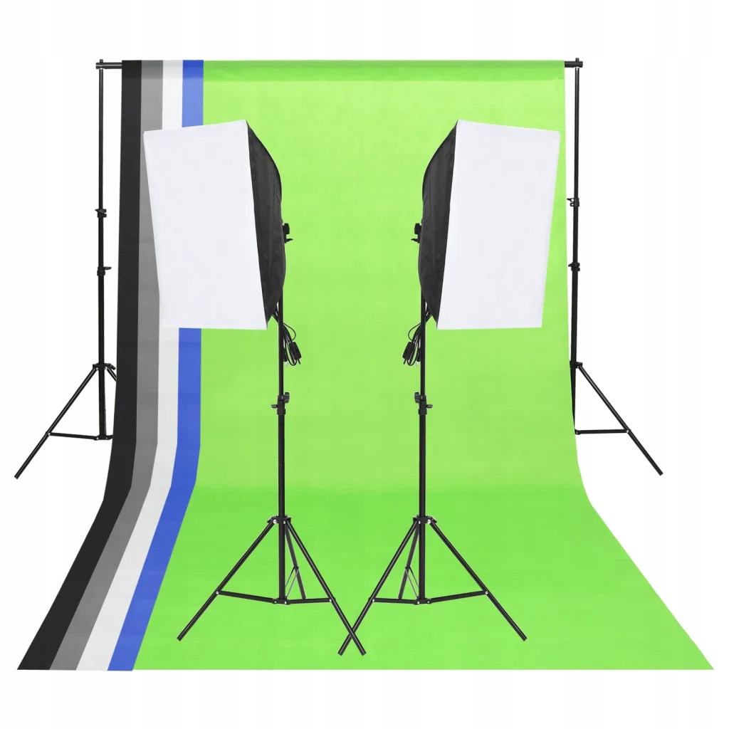 System oświetleniowy softbox 5w1 70x50 cm, 2x statyw, 2x tło, czarny