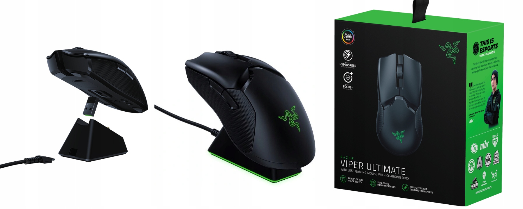 Mysz bezprzewodowa Razer Viper Ultimate Podstawka